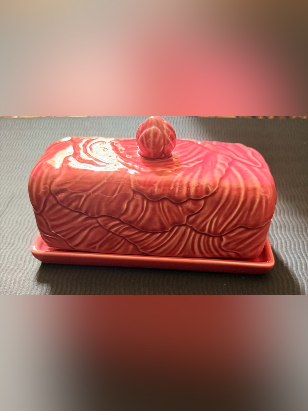 John Derian Ceramic Butter Dish with Decorative Lid